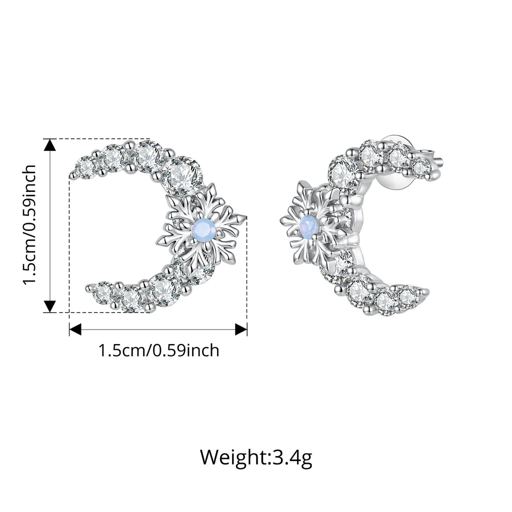 Snowflake stud earrings