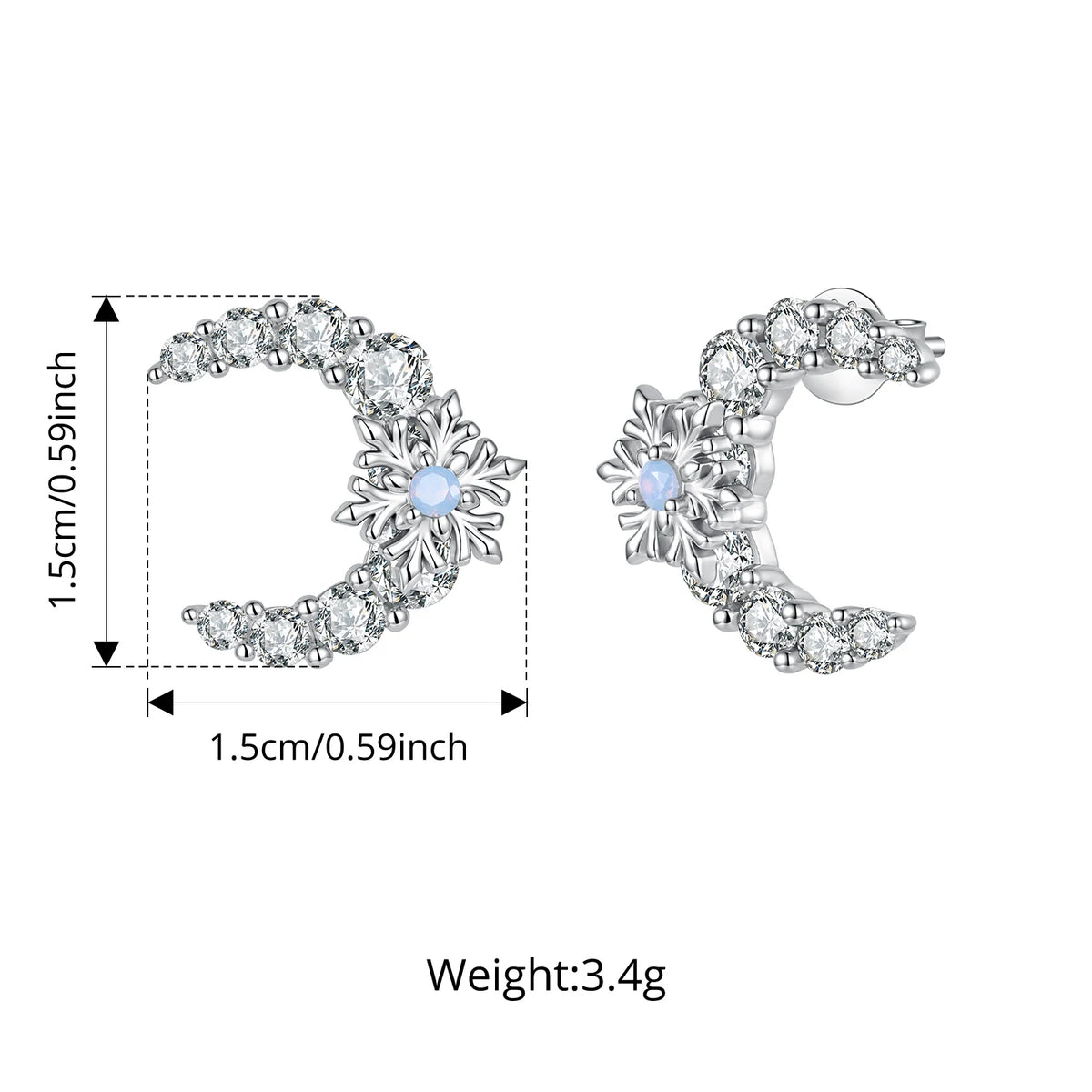 Snowflake stud earrings