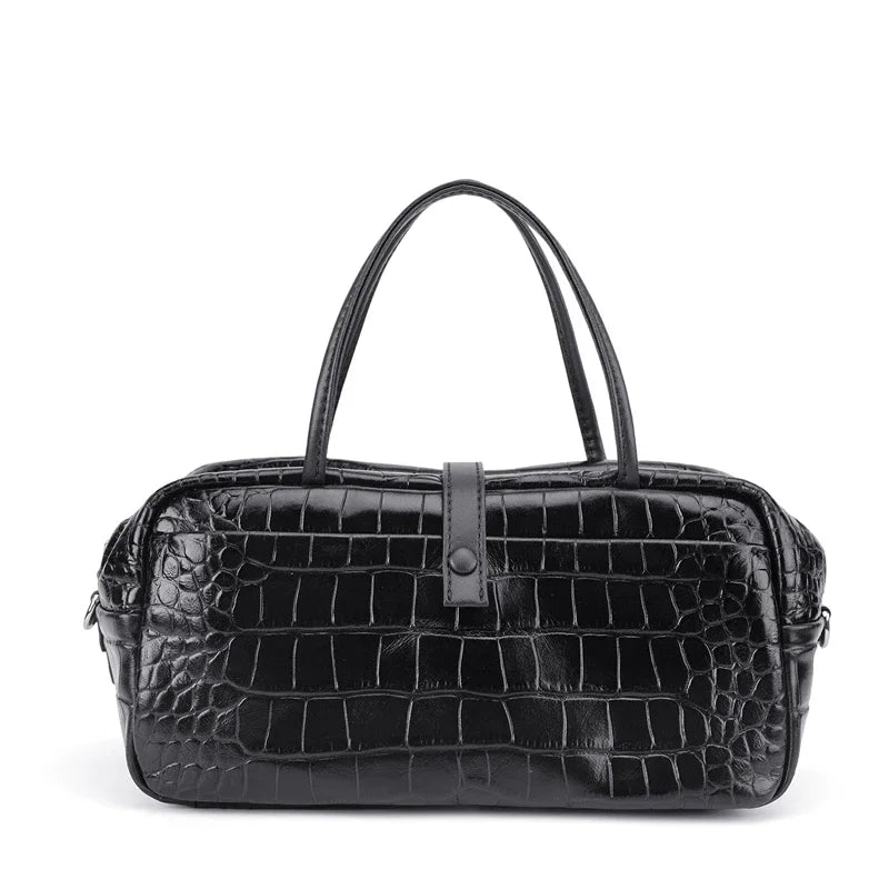 Women's Genuine Cowhide Leather Shoulder Bag Elegant Work Travel Luxury Designers Top Handle Sling Bag Adjustable Strap Refined