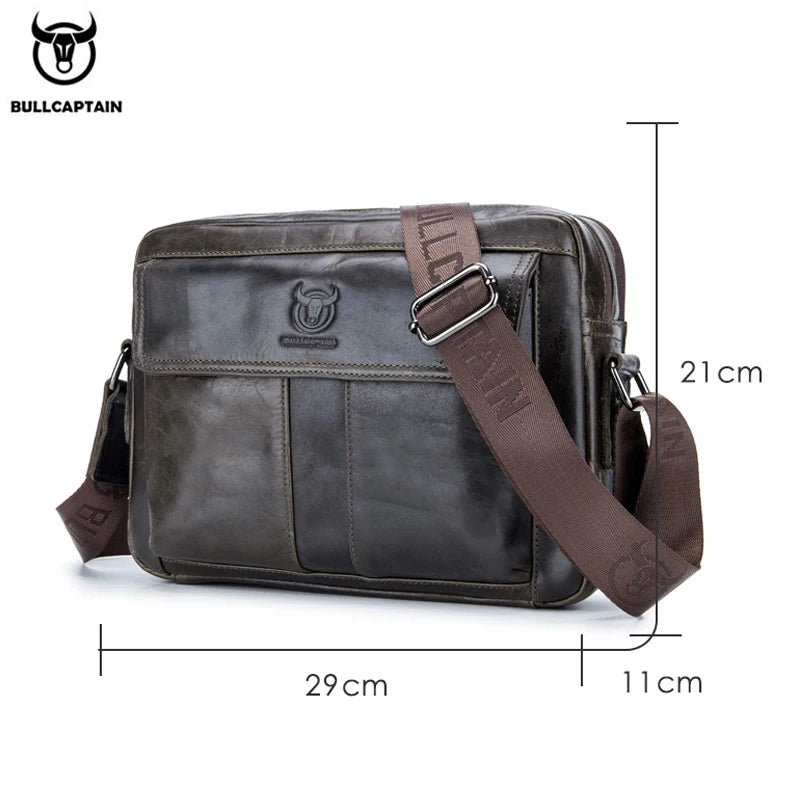 BULLCAPTAIN Genuine Leather Crossbody Bag
