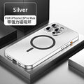 Aluminum Metal Frame Magnetic Case For iPhone 13 12 14 15 16 17 18 Pro Max For Magsafe Wireless Charging Lens Film PC Back Panel