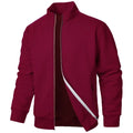 New Spring Autumn Zipper Stand Collar Hoodie Coat Men's Casual Jacquard Cardigan Sweatshirts Jackets for Men Contrast Color