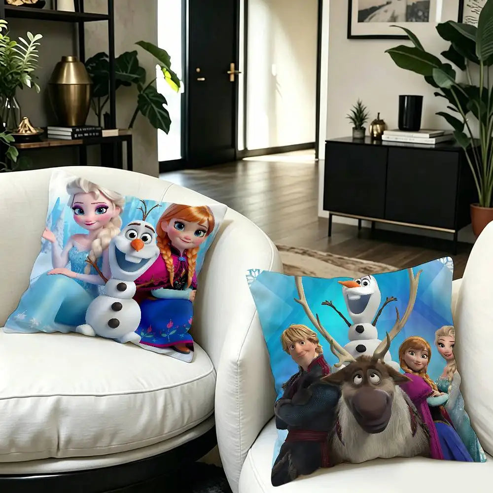 Cartoon F-Frozen Maple Design Cushion Cover, Happy Autumn Harvest Decor, Holiday Decoration Pillow Cover