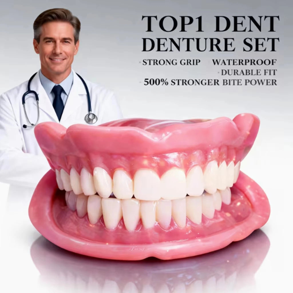 2026 New Handmade Natural Soft Silicone Dentures, Realistic Removable Comfort False Teeth for Daily Use by Middle-Aged and Elderly People