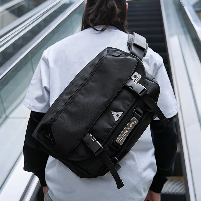 MOYYI Men Crossbody Bag Casual Trendy Waterproof Large Capacity Lightweight Bags For Teenage Daily Life Shoulder Messenger Bag