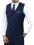Hot Sale Men's Double Breasted Vest British Style Slim Fit Business Formal Waistcoat High Quality Suit Vest Multiple Colors
