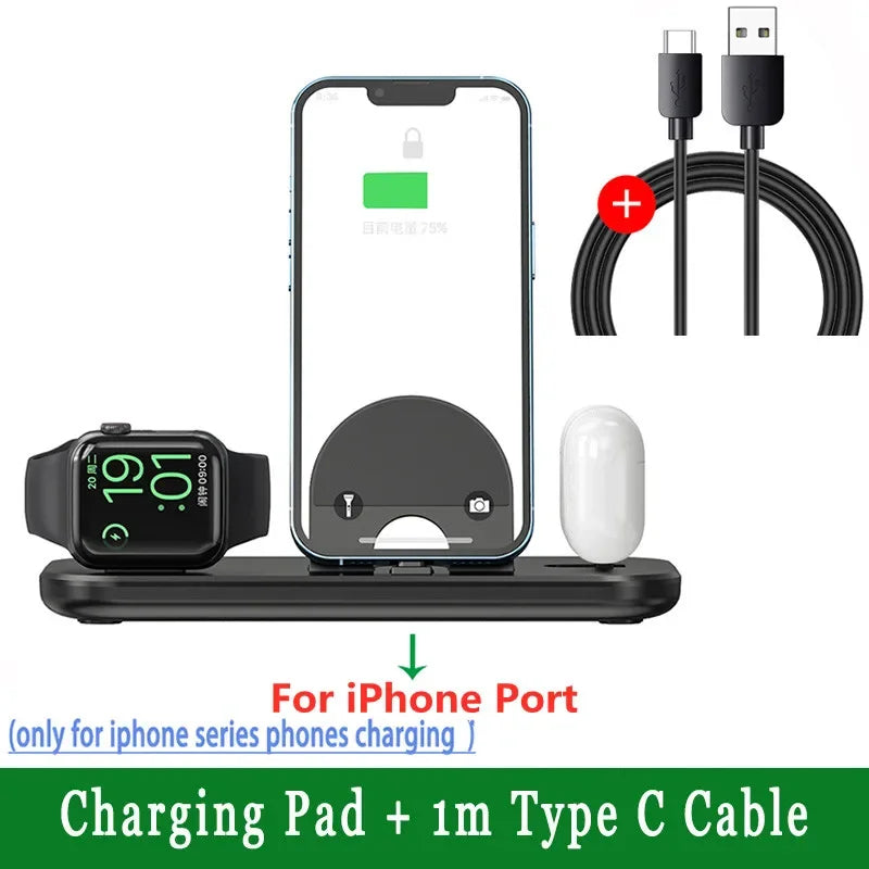 3 In 1 Wireless Charger Stand For iPhone 14 13 12 11 X XR 8 Apple Watch Fast Charging Dock Station for Airpods Pro IWatch 8 7