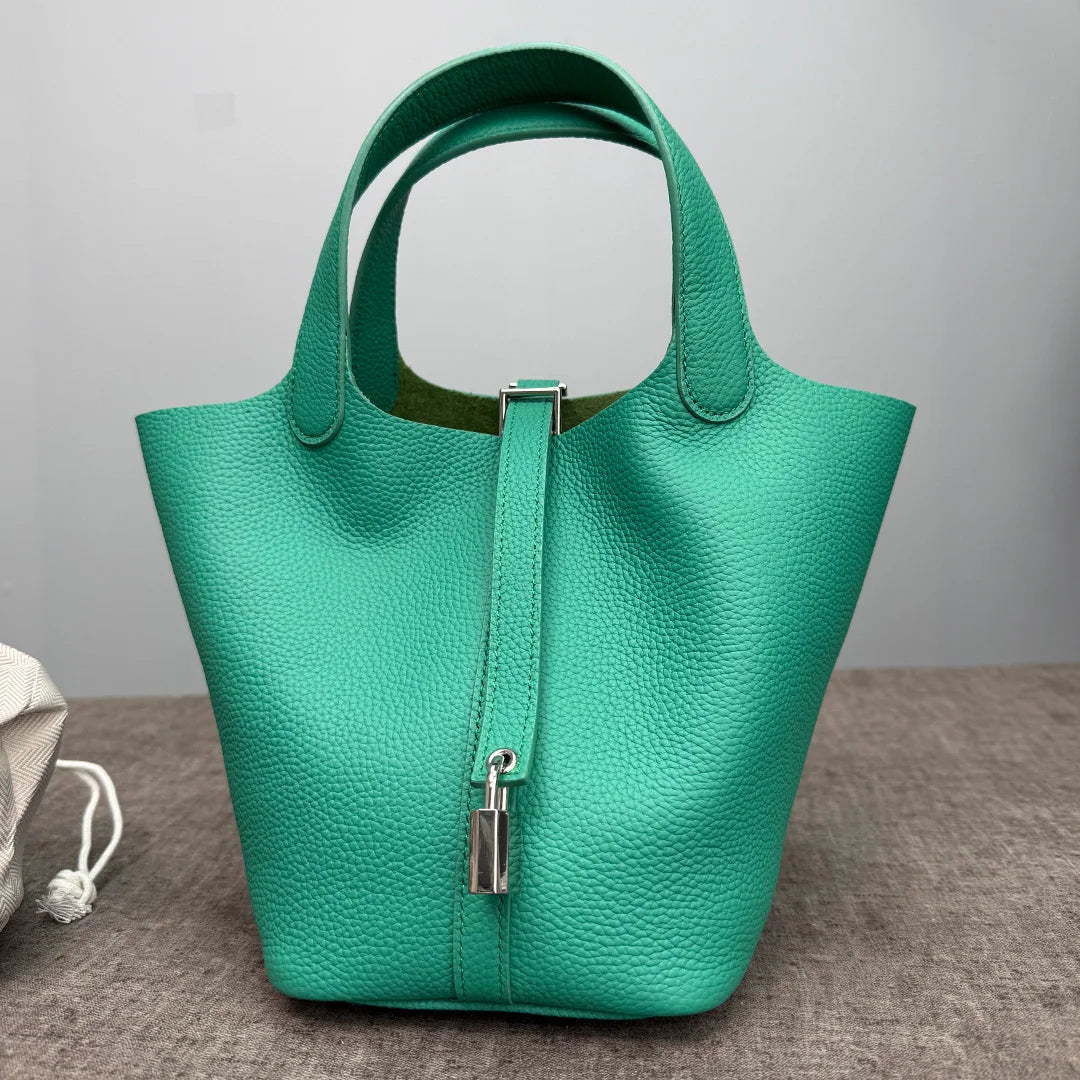 Women's Bag Bucket Bags Female Tote Bag High Quality Hand Bag Ladies Designer Luxury Genuine Togo Leather Shoulder Bag Organizer