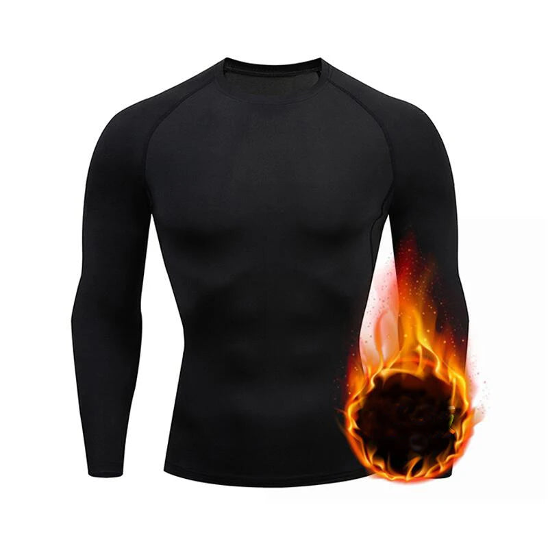 Maglia sportiva uomo nera a maniche lunghe