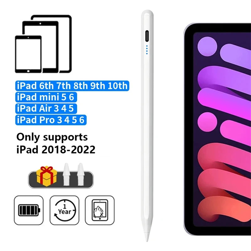 For Apple Pencil 2 Wireless Charging Palm Rejection Stylus Pen for iPad Air 4 5 Pro 11 12.9 Mini 6 Accessories for iPad Pencil