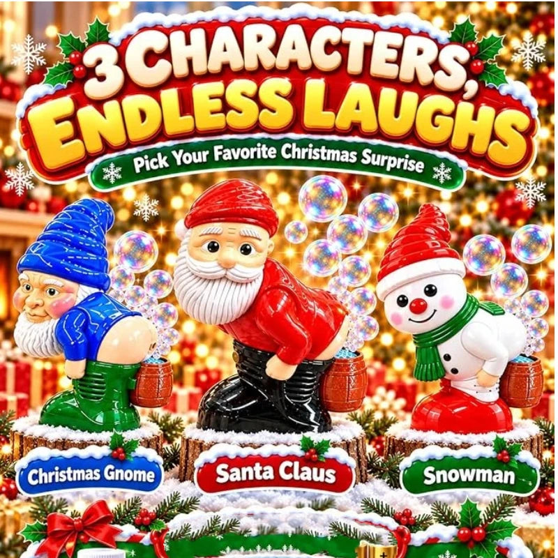 Funny Santa Bubble Blower Led Farting Butt Machine Ornament Automatic Bubble Blowing Holiday Parties Decoration Christmas Gifts