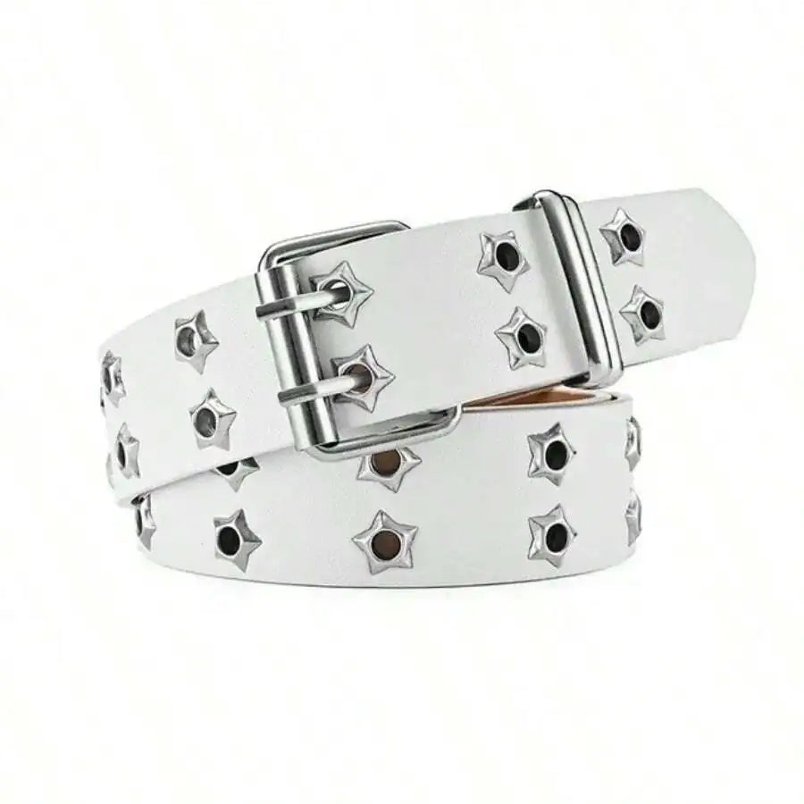 Ceinture de mode pour femme au style punk, ajourée et ornée d’étoiles, décontractée pour l’automne, Halloween