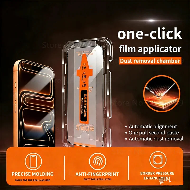 Easy Installation Tempered Glass Phone Case for IPhone Air 17 16 E 15 14 11 13 18 Pro Max Plus 12 Mini Screen Protector Cover
