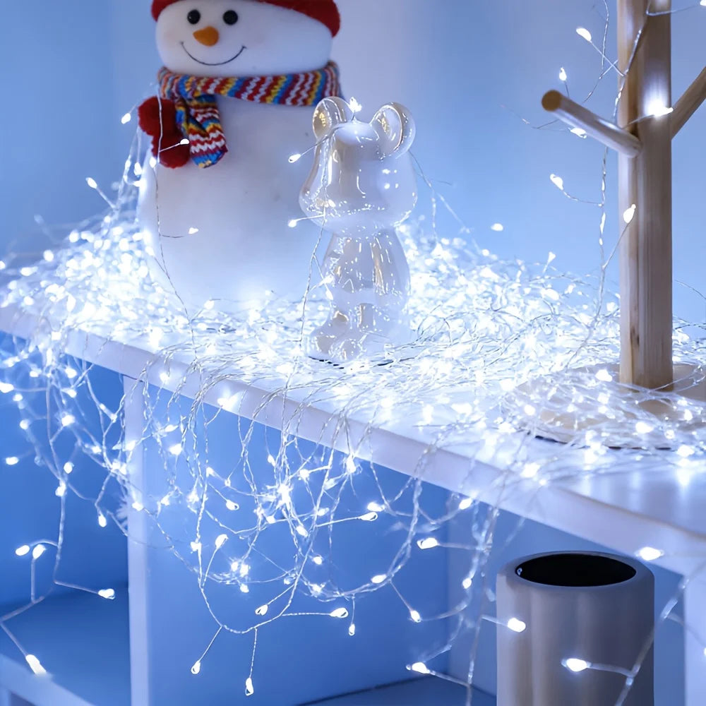 Exploding Starry Burst Vine LED Lights, 8 Lighting Modes USB Operated Copper Wire Lights, Glow Xmas Romantic Ambient Decor