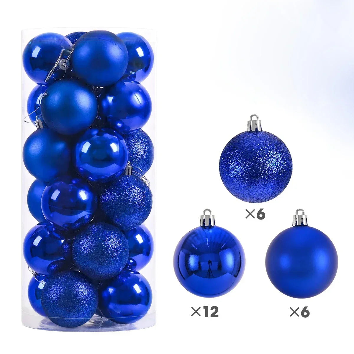 2025 24Pcs 3/4/6CM Christmas Balls Big Ball Christmas Tree Pendant Ornaments for Party Decor New Year Navidad Gifts Accessory
