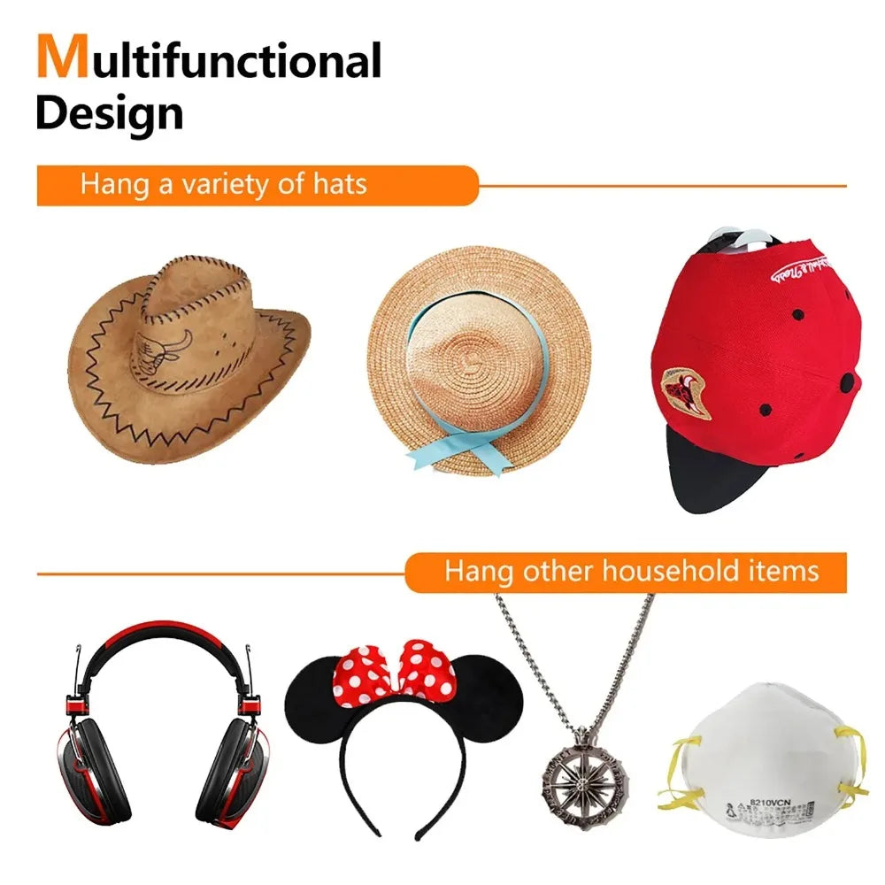 Boîte de rangement pour 2/4/8/10 casquettes de baseball, sans perçage, porte-casquettes portable, support pour casquettes et accessoires, organisateur de casquettes