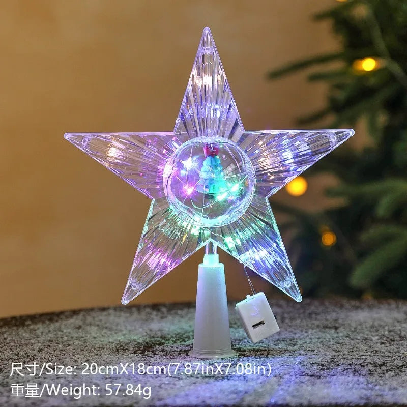 15cm Christmas Tree Decoration Stars Warm White Lights Home Room Decor LED Shining Lamp Xmas Festival TopStar Navidad 1.07in