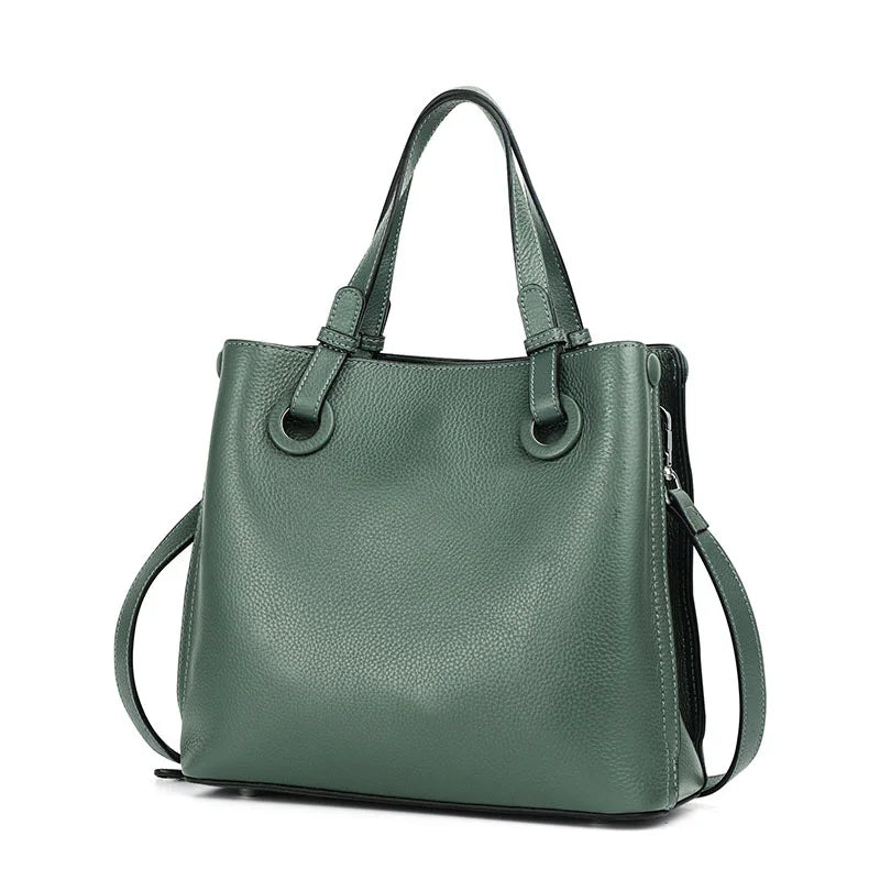 Aidrani Genuine Leather Women's Bag 2026 New Atmosphere Crossbody Bucket Wrap Head Layer Cowhide Bag Women's Handbag