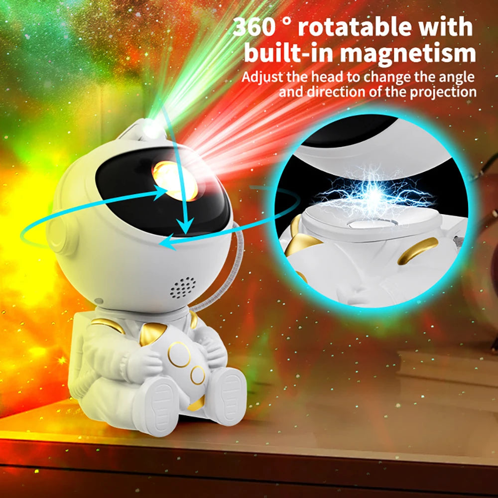 Remote Control Astronaut Galaxy Projector Night Light, 360° Rotatable Nebula Star Lamp for Kids’ Bedroom Party Ceiling Decor