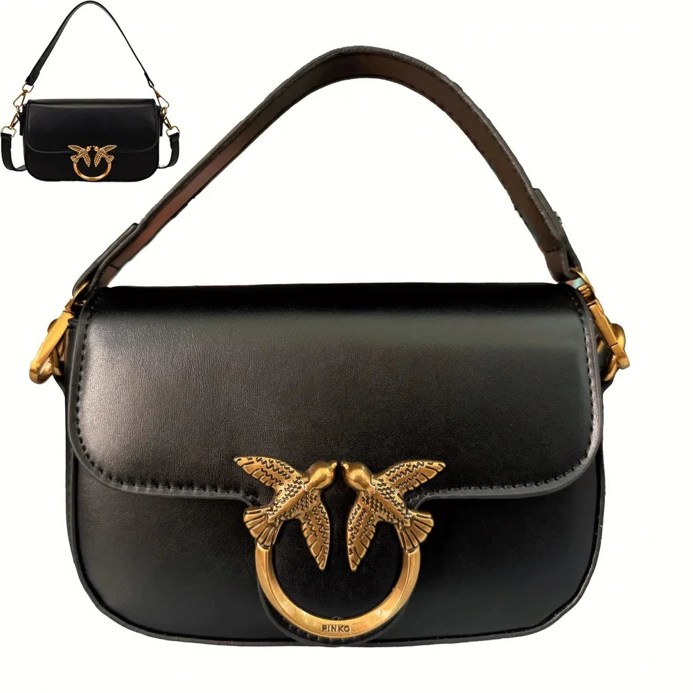 High-end Crossbody Handbag Leather Tote Bags Trendy Design Commuter Popular Classic Elegant Fashionable Bag with Avian Button