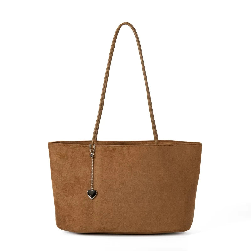 Vintage Faux Suede Big Bags For Women Luxury Designer Handbag Purses 2026 New In Double Straps Underarm Shoulder