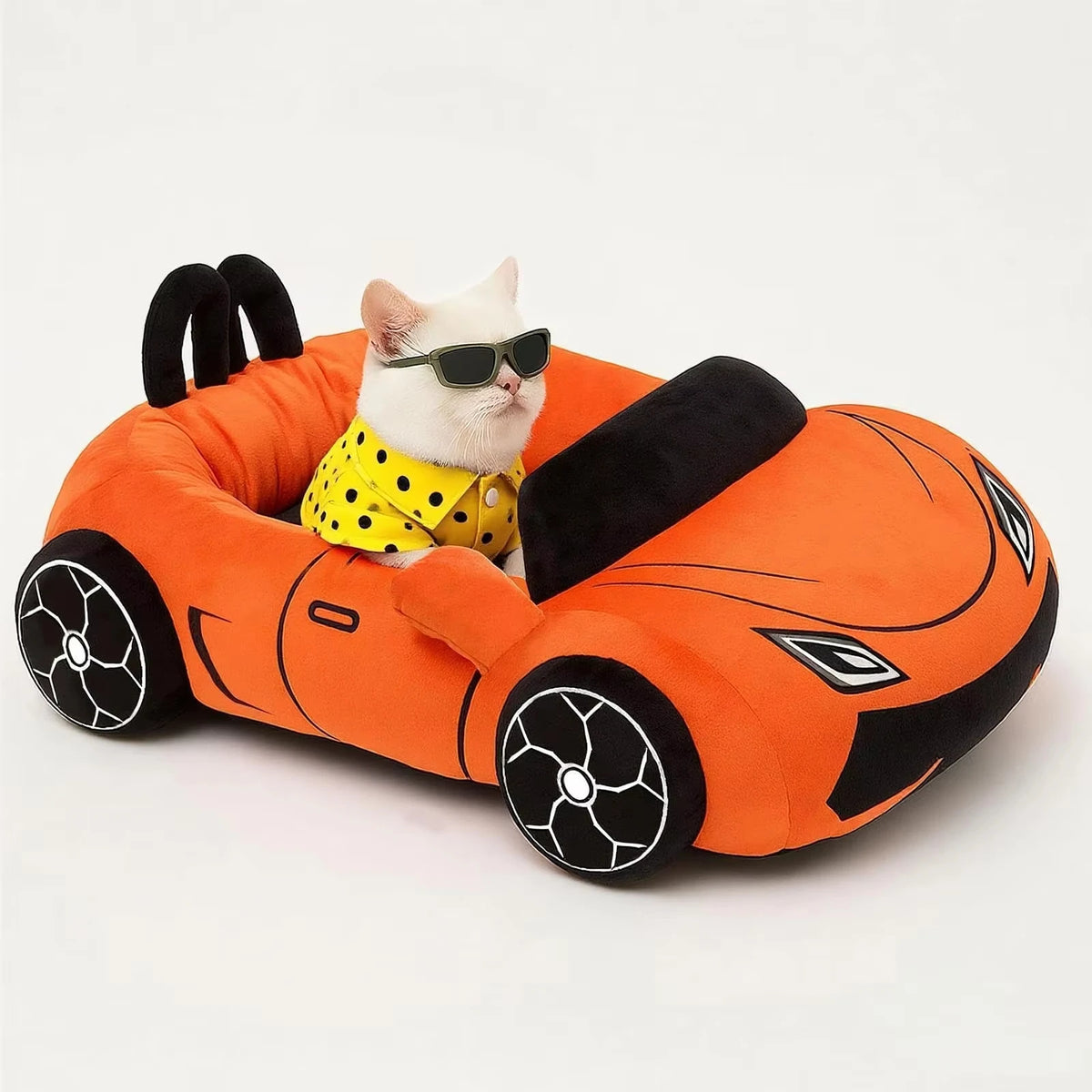 Jolis lits pour chats et chatons, doux et confortables, avec coussin, lavables, tapis pour animaux, pour chiots et chatons, jouets pour chats en forme de supercars amusantes