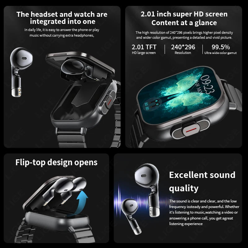 Two-in-One Smartwatch and Bluetooth Earphones Set