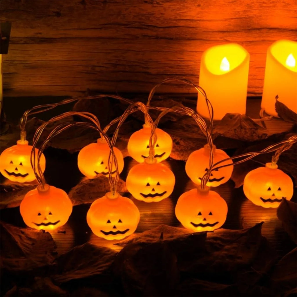 1 pièce, guirlande lumineuse citrouille 3D à 10/20 LED, lampe décorative d’Halloween sur piles pour maison, chambre, fête et décoration de festival