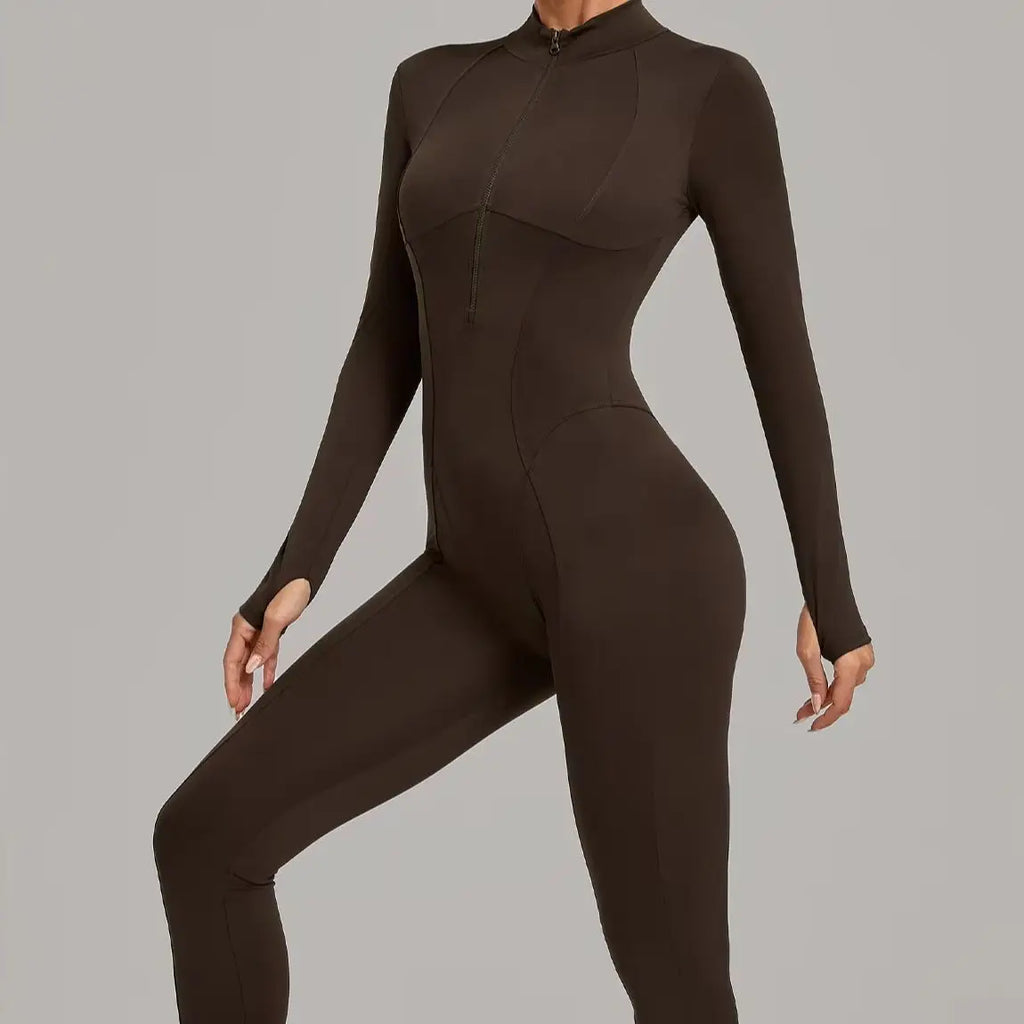 Combinaison de sport femme, manches longues, zippé