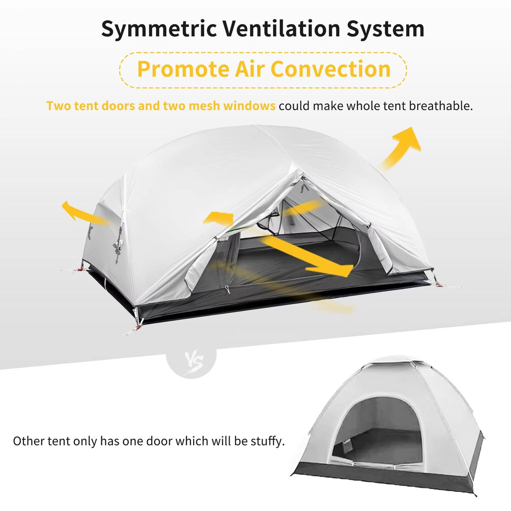 Naturehike Mongar 2 Tent Camping Beach 20D Nylon Waterproof 2 People Tent Mongar UL Ultralight Outdoor 3 Season Backpacking Tent