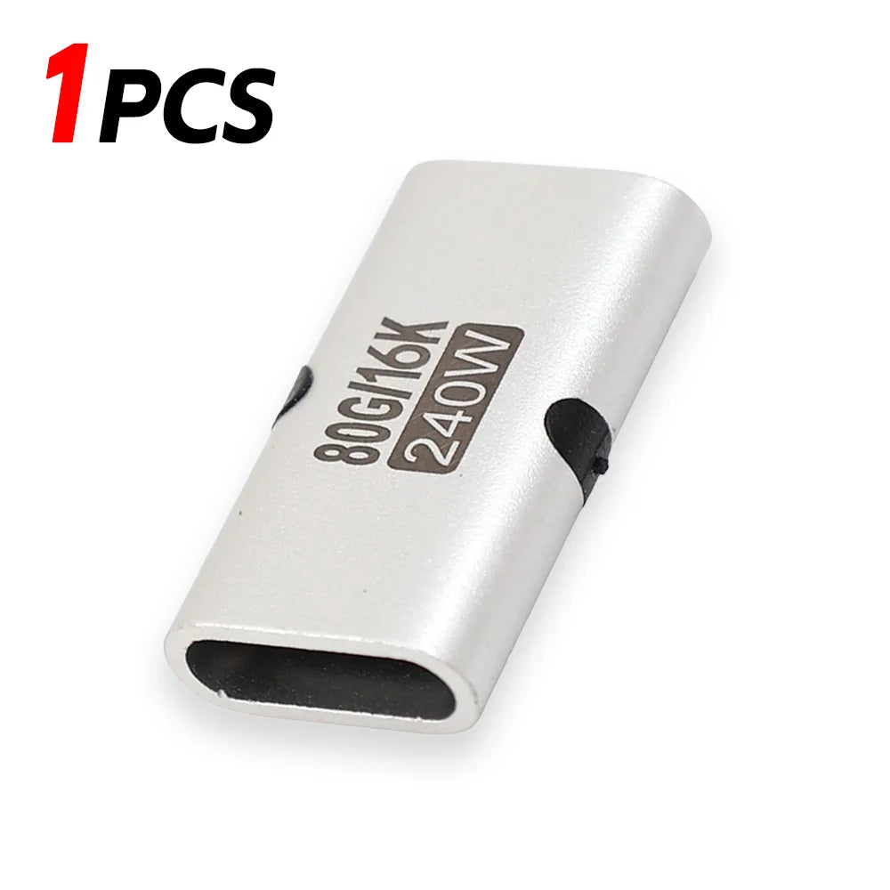 1-10pcs 240W PD USB C Female To Female Adapter 80Gbps High-Speed 16K 60Hz Video for MacBook Pro Air IPad Type-C HUB Converter