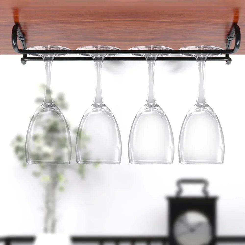 Estante de hierro para copas de vino, soporte colgante para copas, organizador de cocina, estante de almacenamiento para copas de bar