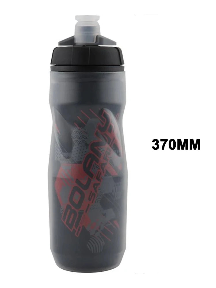 Botella de agua para bicicleta Bolany 600ml ligera para montaña de PP5 de doble capa con protección térmica y para hielo, equipo de copa para deportes al aire libre