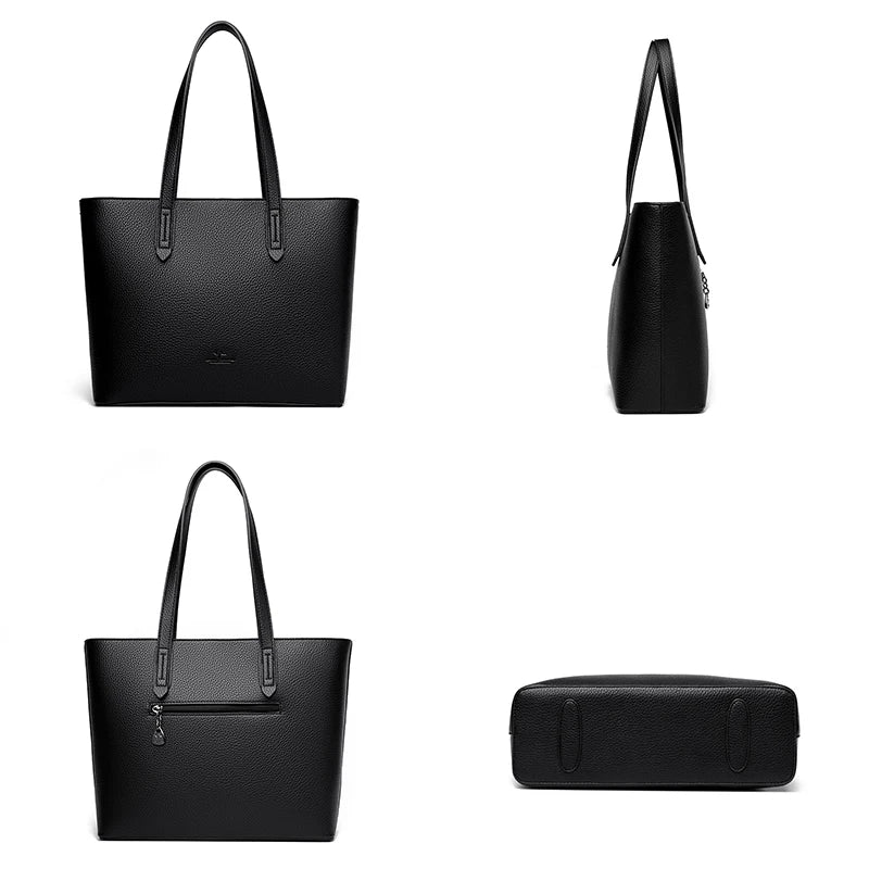 New High Quality Fashion Soft Leather Women's Bucket Bag Luxury Trendy Women Handbag Large Capacity Female Shopping Bags Wallet