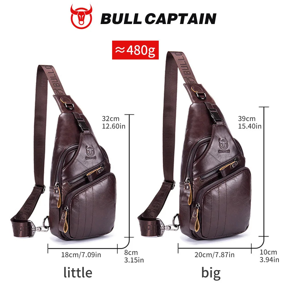 BULLCAPTAIN XB105 Genuine Leather Chest Bag