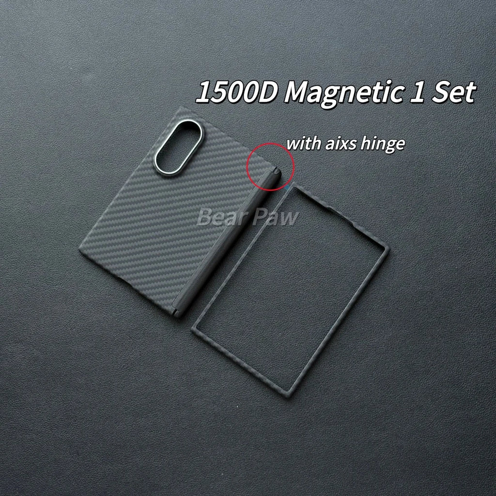 Aixs Hinge Magnetic Case for Samsung Z Fold 8 Wide for MagSafe Aramid Carbon Fiber Cases with Metal Ring Lens Protective Case