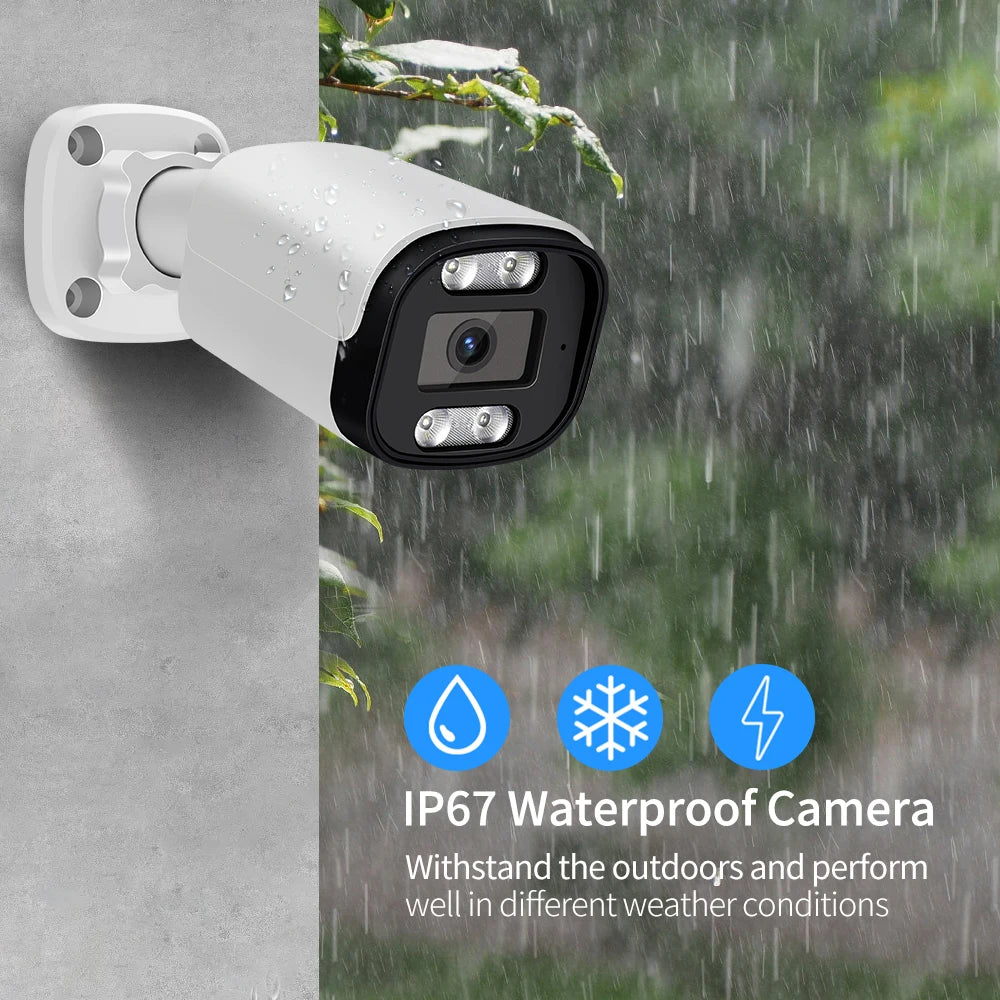 New 8MP 4K IP Camera Outdoor AI Face Detection H.265 ONVIF RTSP Color Night Vision PoE Human Audio Security Camera Xmeye