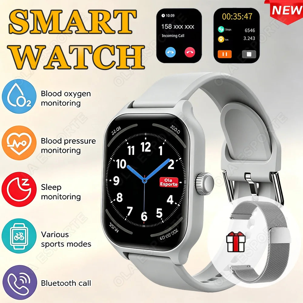 New Smart Watch 2.01 Inch HD Display Answer Make Call Message Preview Sport Modes DIY Dial Weather Forecast For Men Women HT30