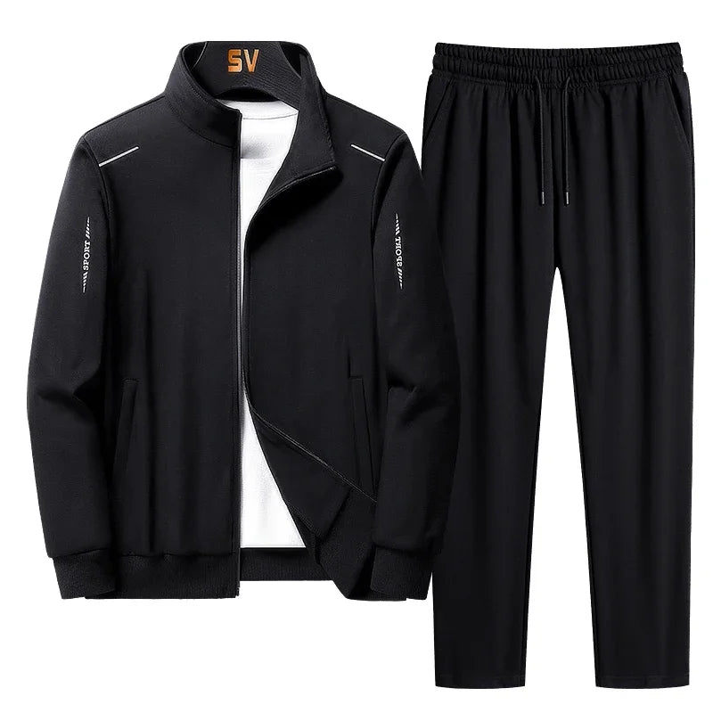 Conjunto de hombre tallas grandes 6XL 7XL 8XL moda nuevo otoño invierno traje para hombre sudadera pantalones de chándal conjunto masculino chaqueta de chándal