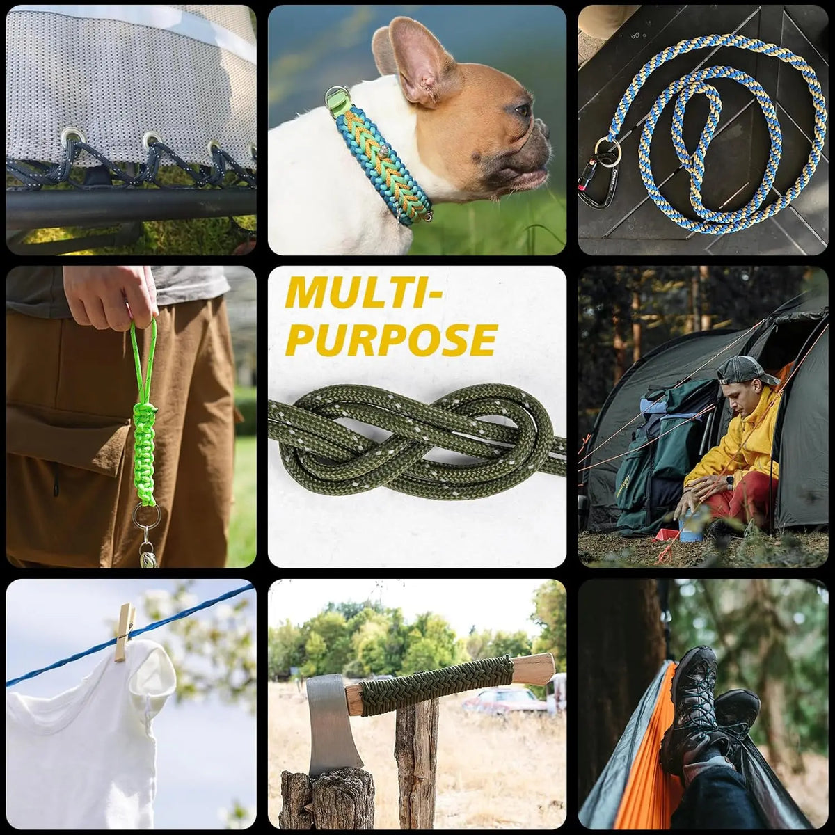 Reflektierende Paracord-Schnur, 1000 lb, 30,5 m, 4 mm, 13-strängig, taktische Fallschirmschnur zum Campen, Angeln, als Wäscheleine und für Hängematten