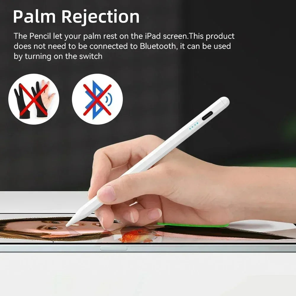 New Stylus Pen For Apple Pencil Palm Rejection For iPad 8/9/10/11th Gen A16 2025 Pro 11 12.9 13 M5 Air 11 M4 5 4 3 Mini 7 6 Pen