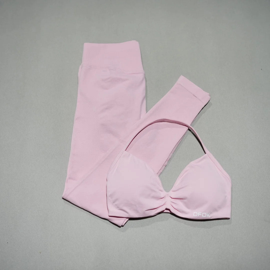 Conjunto de yoga de mujer, 2 piezas, top y leggings