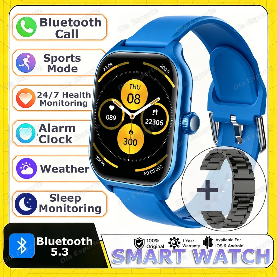 2026 New Men's Smart Watch Women's Gift Heart Rate Blood Oxygen ECG Sports Fitness Watch Electronics BT Call Outdoor Smartwatch
