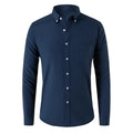 Oxford Shirts for Men Spring Autumn Formal Japanese Style Men's Long-sleeved Shirt Casual Men Shirts Solid Color