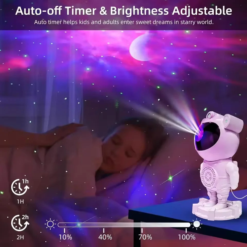 Star-Mond-Galaxieprojektor in Astronautenform, Bluetooth-Musiklautsprecher, LED-Nachtlicht mit Fernbedienung für Schlafzimmer und Wohnraumdekoration