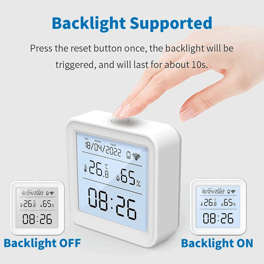 Tuya Zigbee WiFi Temperatur- und Feuchtigkeitssensor Hygrometer Thermometer Detektor Smart Life Fernbedienung Unterstützung für Alexa Google Home