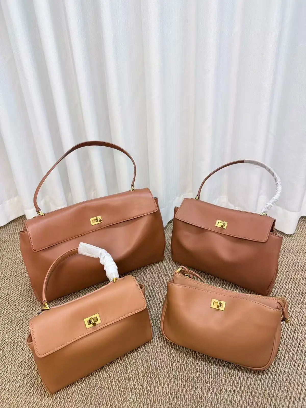 Women Shoulder HandBags Luxury Brand Rodeo Woman Bags 2026 Spring Autumn Genuine Leather Women Totes Fashion Gold Buckle