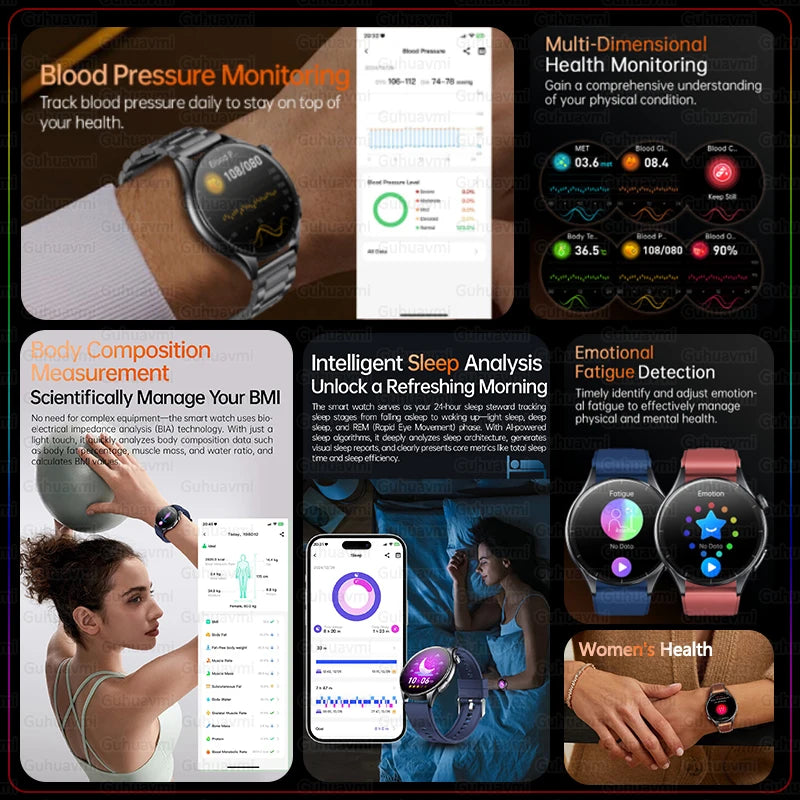 GUHUAVMI ET458 smartwatch AMOLED da 1,56″ con chiamate