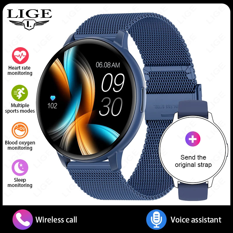 LIGE Bluetooth Calling Smartwatch with Customizable Dial