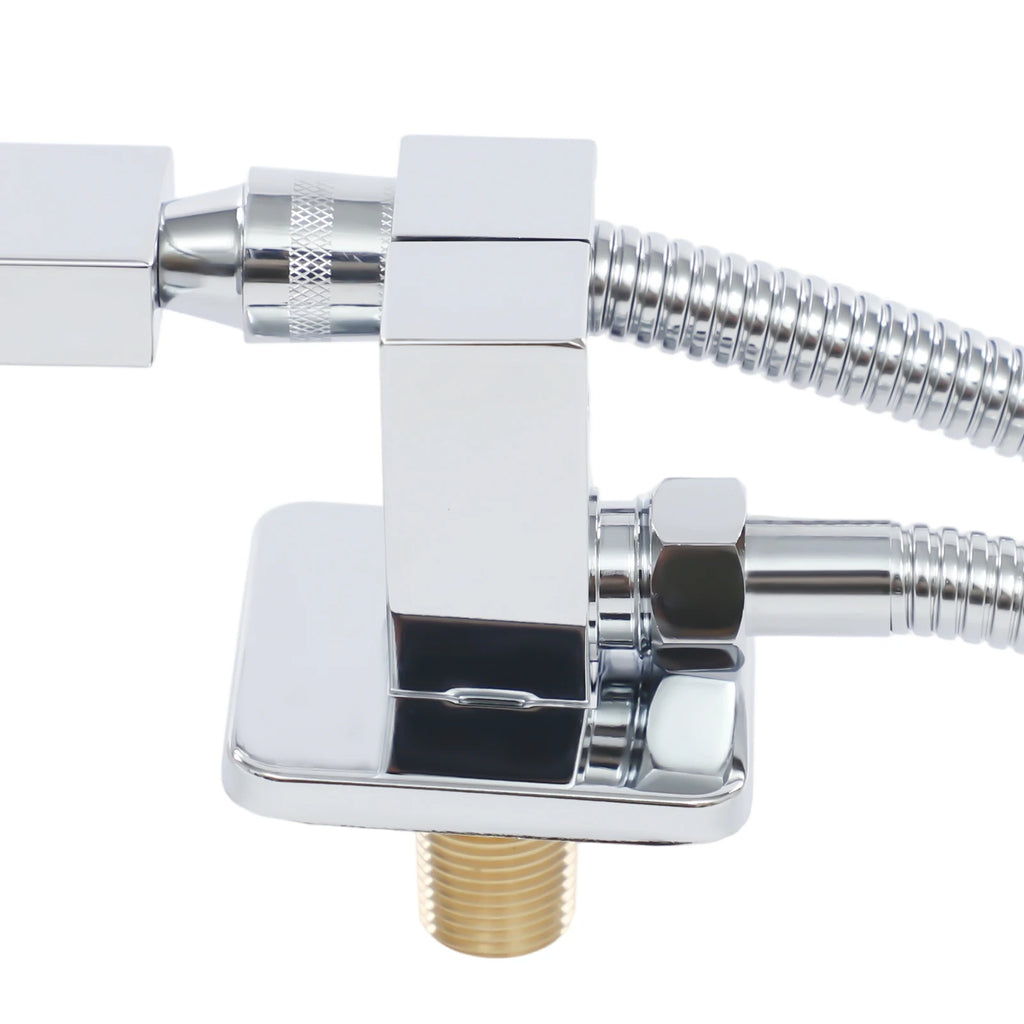 Aufputz-Duschset, Wandmontiertes Duschsystem Badezimmer-Duschset Silber/Schwarz